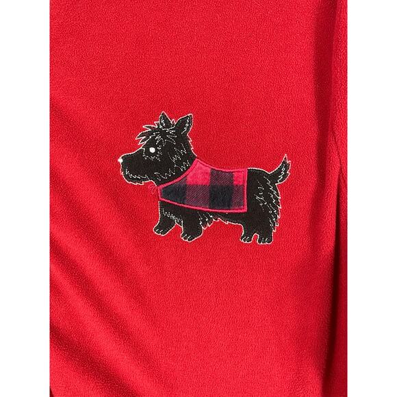 J.I.T Sleep Collections Womens Size L Red Fleece Button Up Pajama Top - Picture 7 of 8